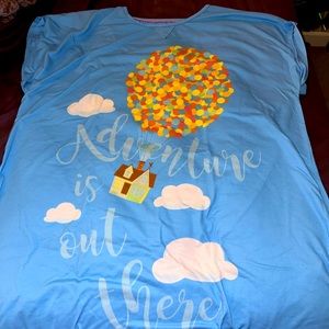 Disney Pixar up long pajama shirt thick blue 3xl